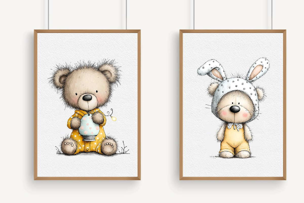 Whimsical Easter Teddy Bear Clipart, an Illustration by Libby Wishes (Photo 3 of 7)