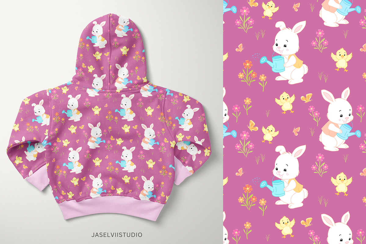 Bunny Chick- Purple, a Pattern Graphic by Jaselvii Studio (Photo 4 of 5)