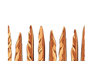 Long crusty, and craft baguette, an Object Illustration by Toltemara