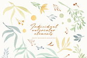 Minimalistic watercolor leaves, an Illustration by Pamyatka Shop (Thumbnail 7 of 7)