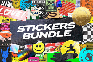 Sticker Mockup Bundle Logo Branding