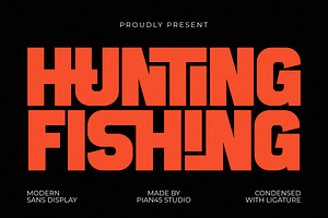 Hunting Fishing - Modern Display, a Sans Serif Font by Pian45 Studio