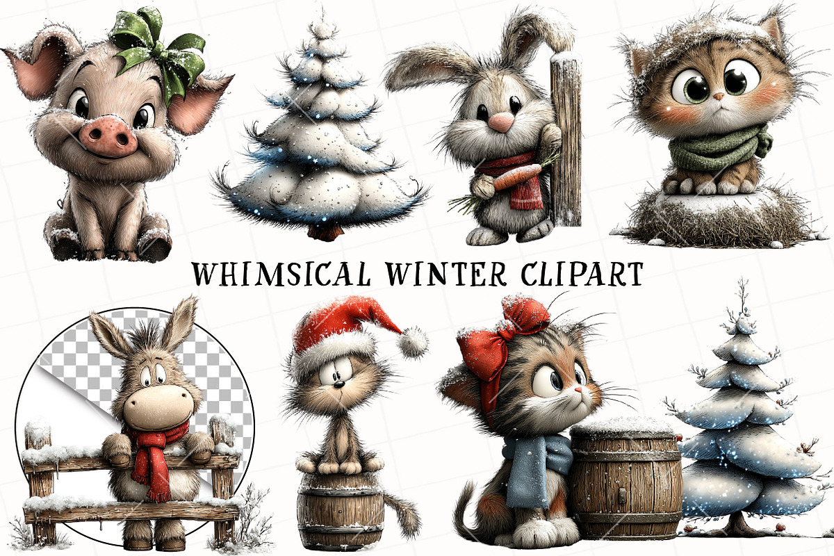 Whimsical Winter Clipart, an Illustration by OK Design (Photo 3 of 6)