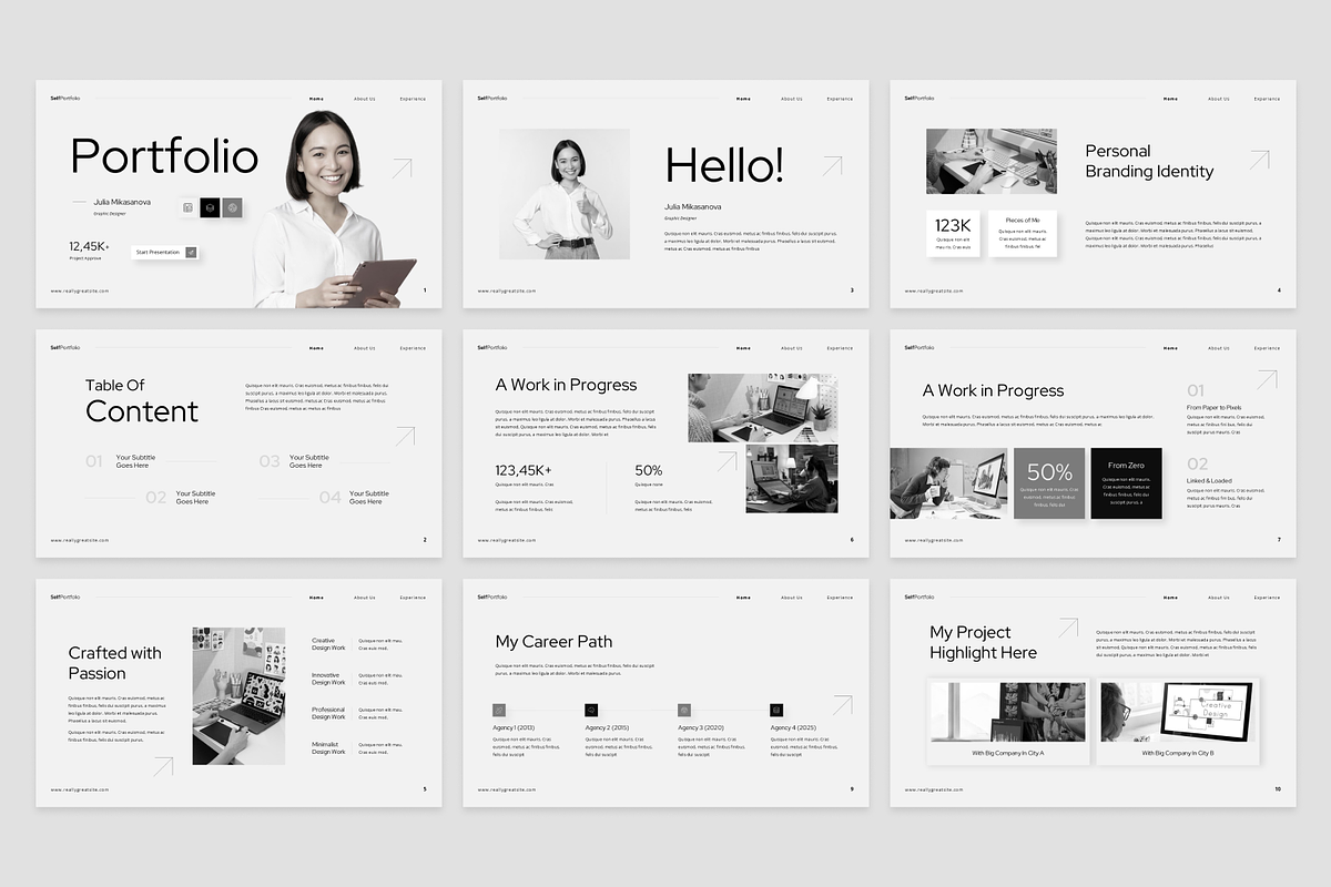 Self Portfolio Presentation, a Presentation Template by Annora Studio (Photo 2 of 7)
