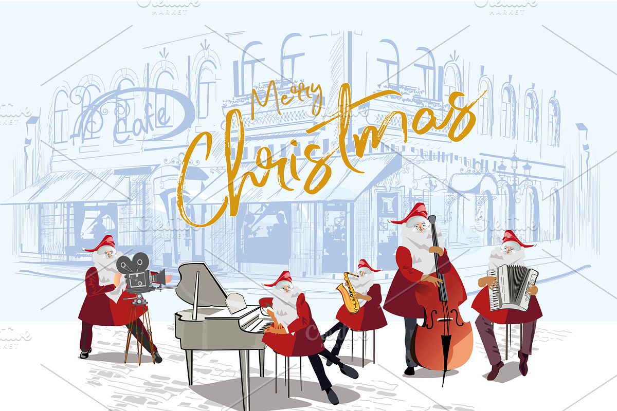 Christmas set with Santa., a Decorative Illustration by Laifalight (Photo 10 of 12)