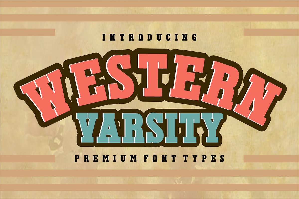 Western Varsity Font - Vintage Style, a Slab Serif Font by KiddoGlyphs Studio (Photo 1 of 5)