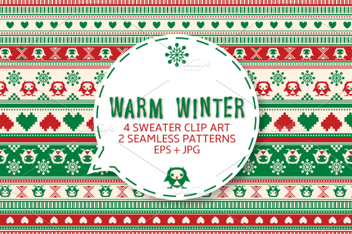 Winter sweater seamless ornament., a Pattern Graphic by kite-kit (Photo 1 of 5)