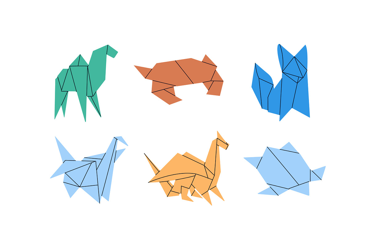 Origami animals set + patterns, an Animal Illustration by PaperTrident (Photo 2 of 7)