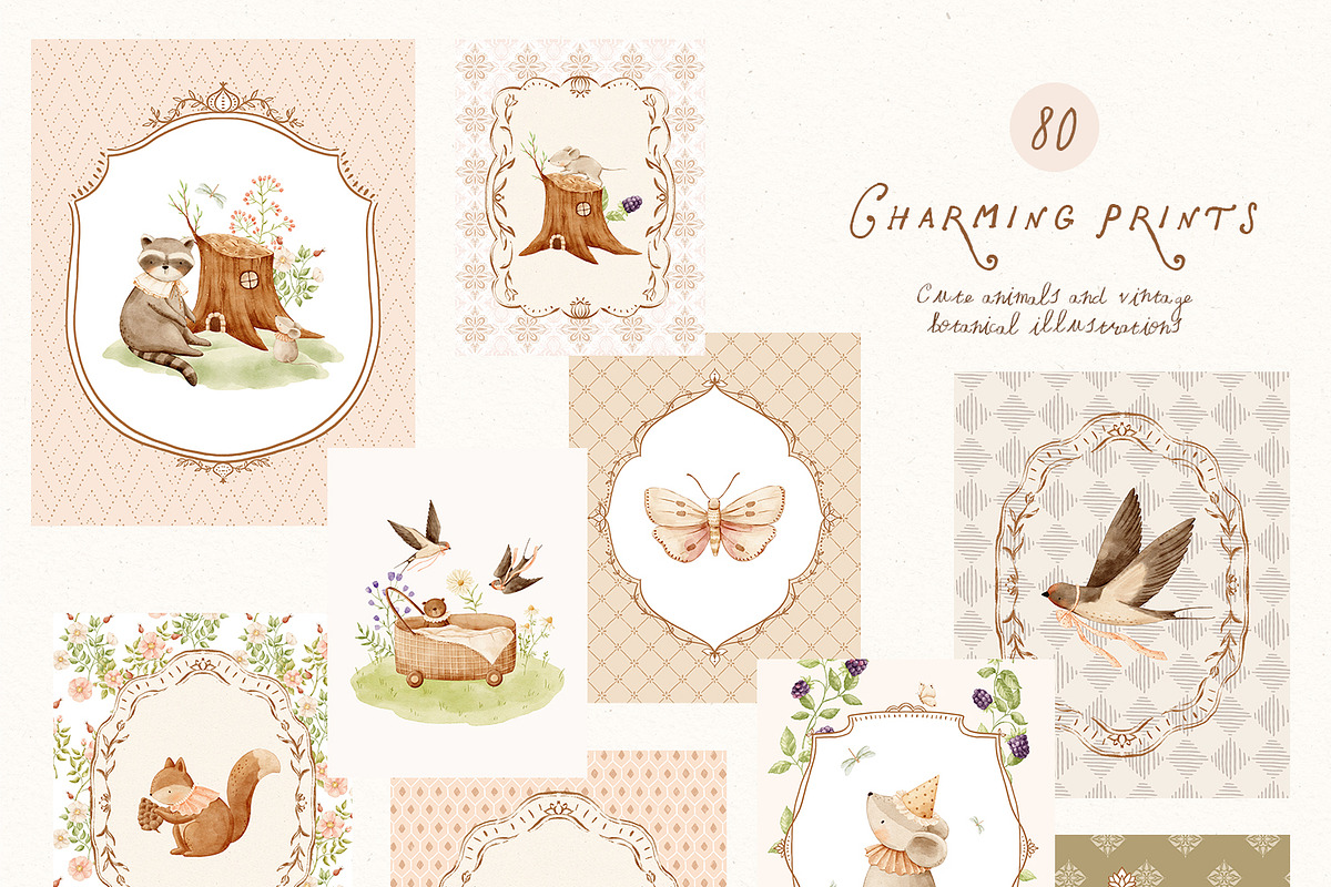 Charming meadow - woodland clipart, a Decorative Illustration by polikarpovaart (Photo 27 of 30)