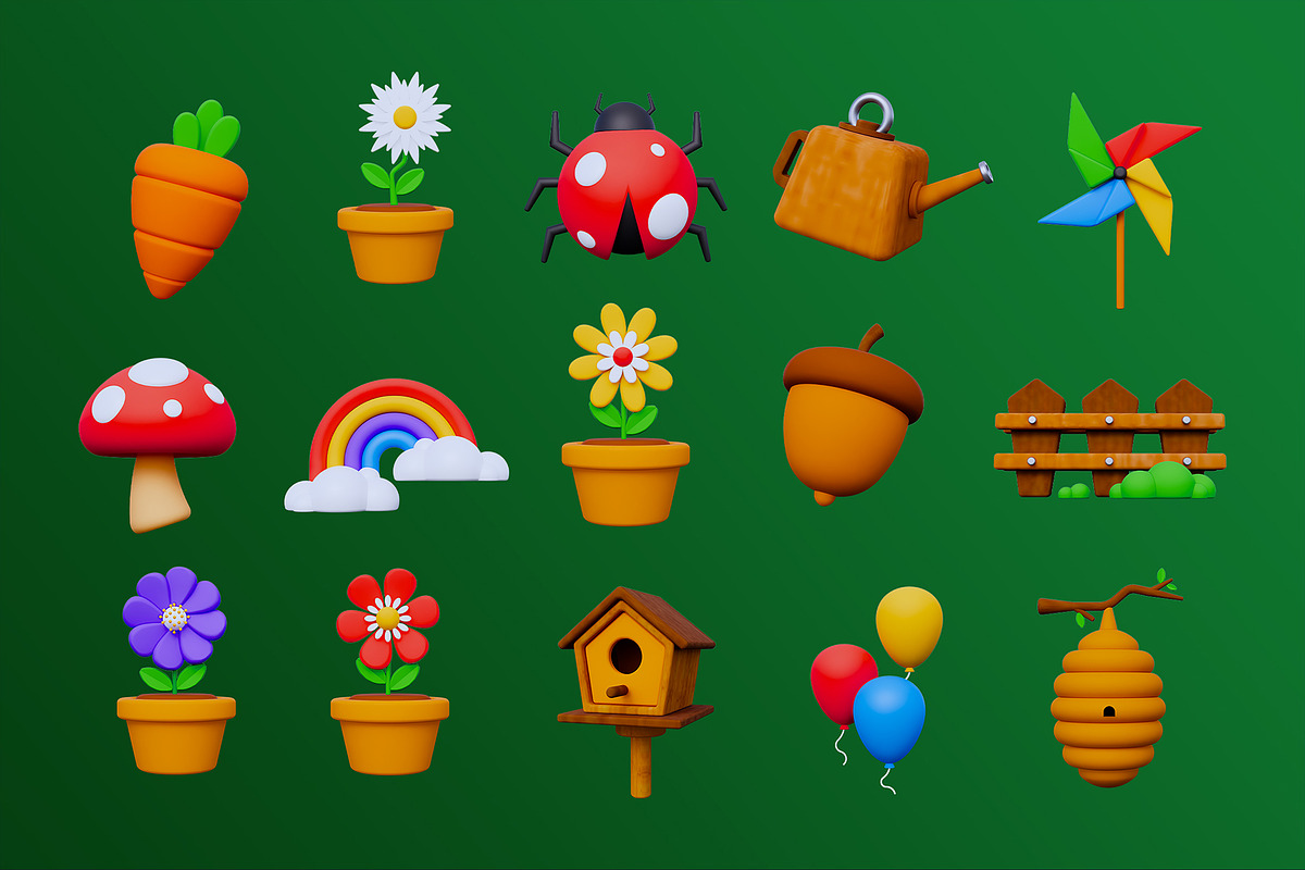 Spring 3D Icon Pack, an Object 3D Model by deviapuspitasari2 (Photo 2 of 2)