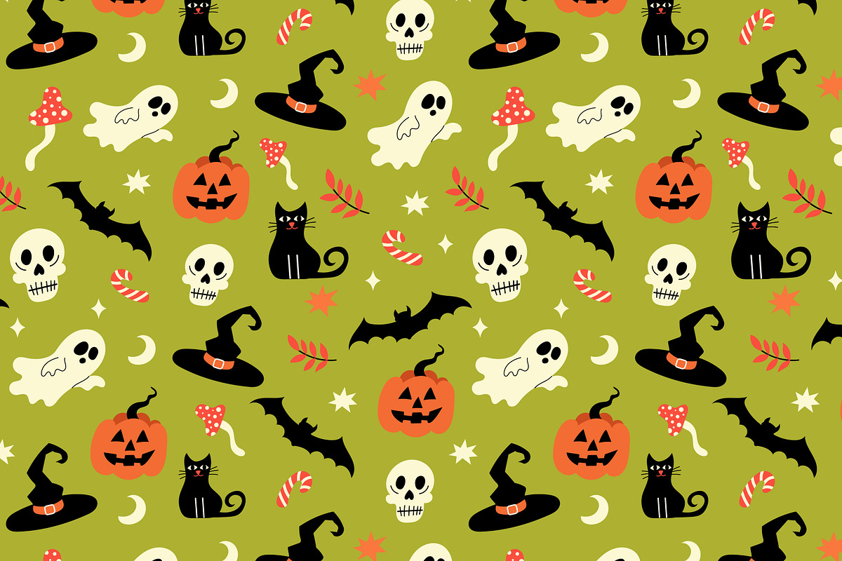 Retro Halloween Vector Set, a Seasonal Illustration by Idressart (Photo 4 of 5)