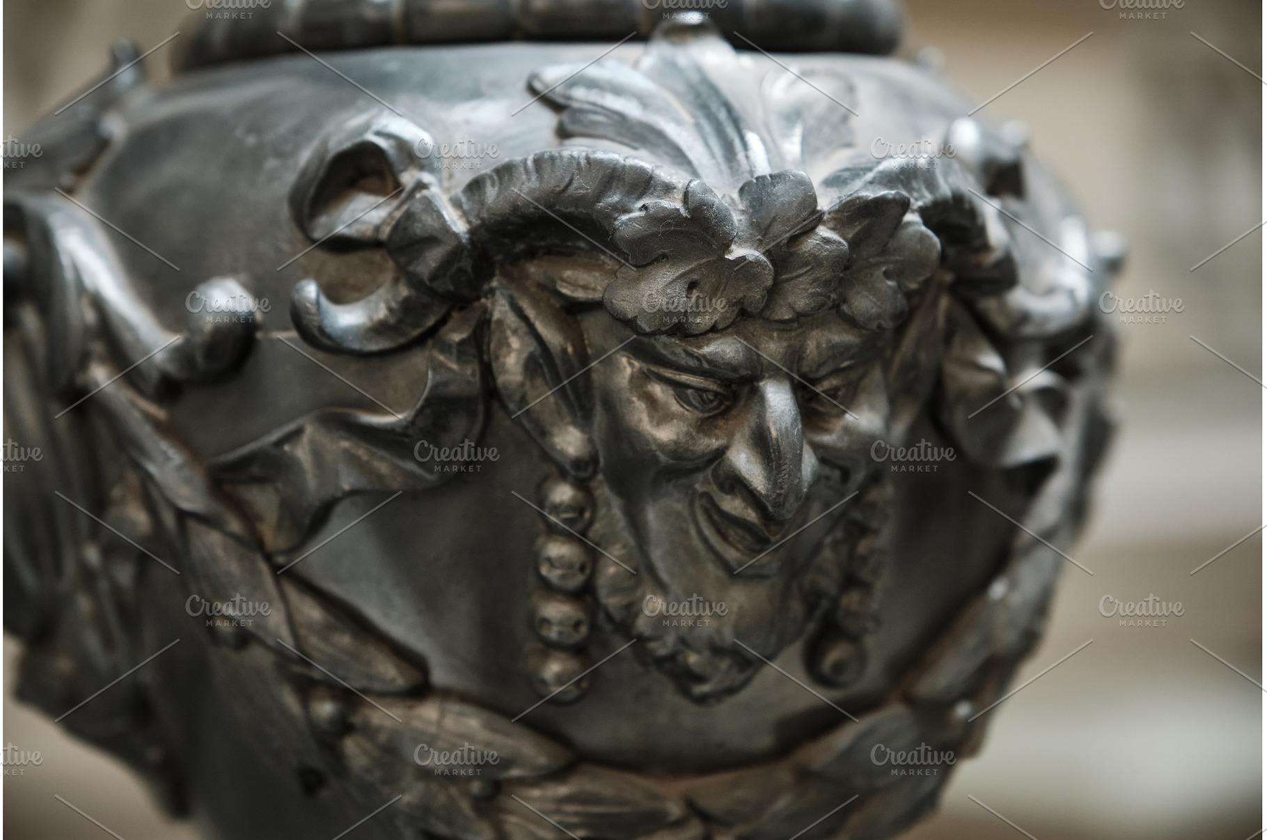 Ornate Metal Mask of a Mythological, an Arts & Entertainment Photo by Rohan Photography