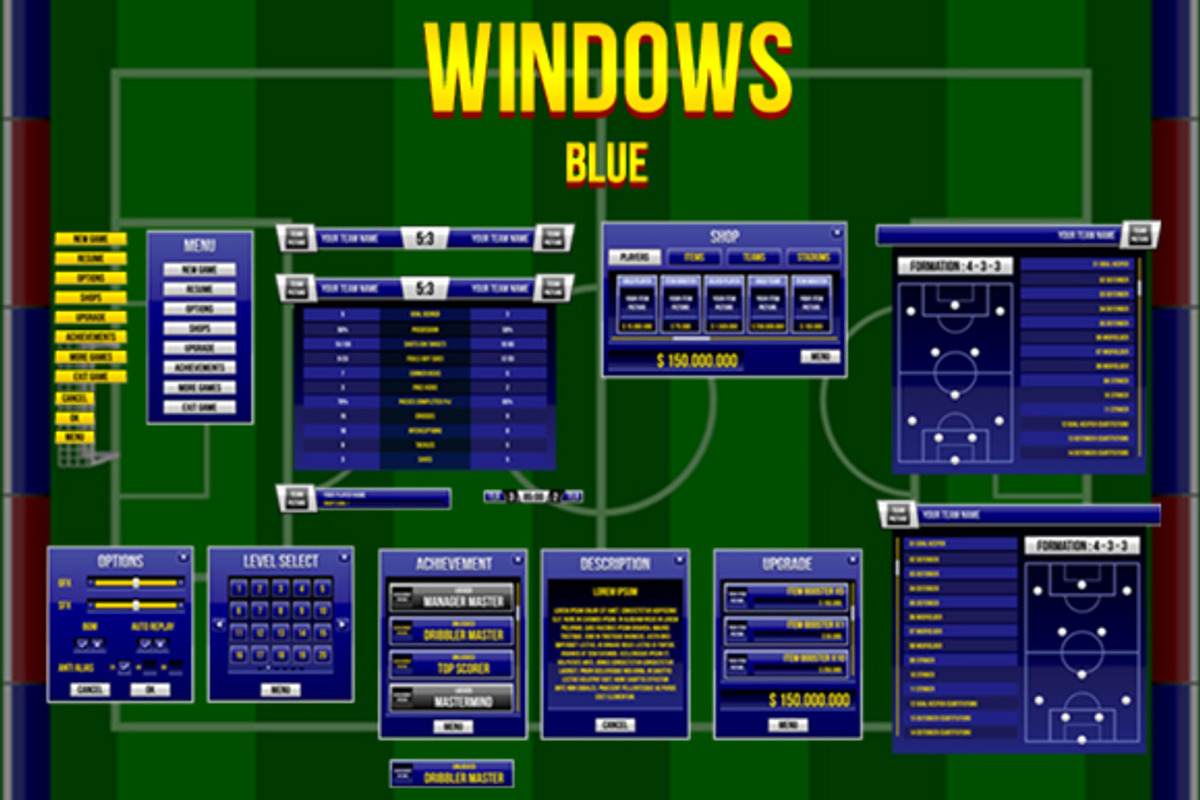 Soccer Game GUI Pack, an Illustration by erkoudesign (Photo 6 of 14)