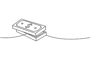 Two stack of dollar bills one line, an Object Illustration by GraphiShop