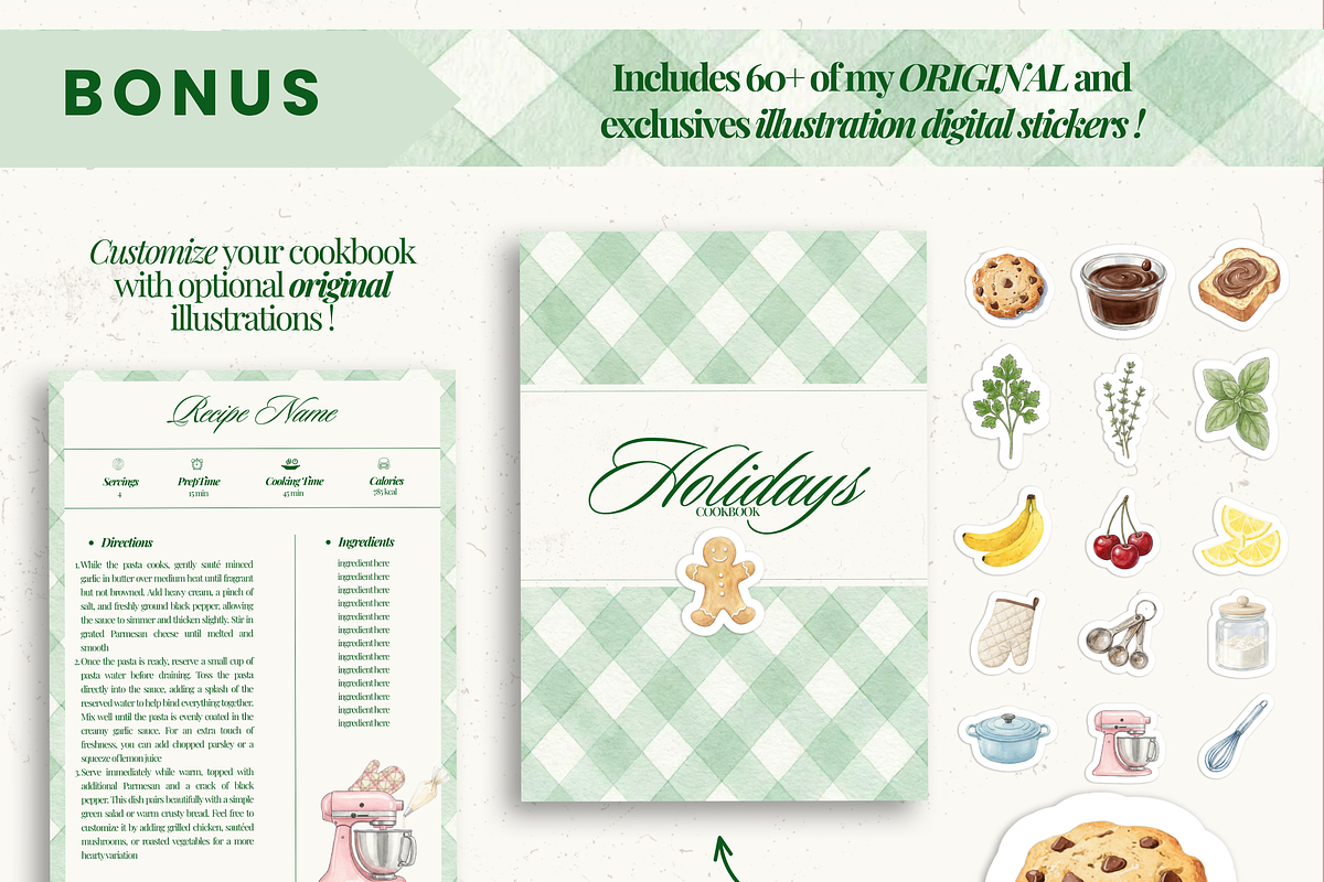 Printable family cookbook template, a Social Media Template by PixelBloomClub (Photo 5 of 8)