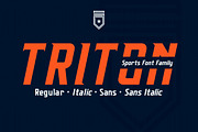 Triton Sports Font Family, a Sans Serif Font by ANDR35 (Thumbnail 1 of 9)