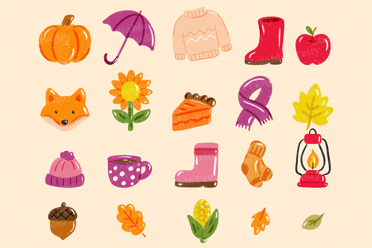 Hand Drawn Fall Doodle Clipart, an Object Graphic by Printable Pretty Studio (Photo 3 of 5)