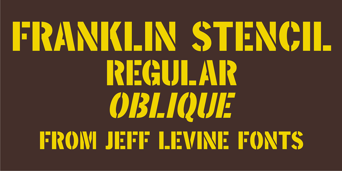 Franklin Stencil JNL, a Sans Serif Font by Jeff Levine Fonts