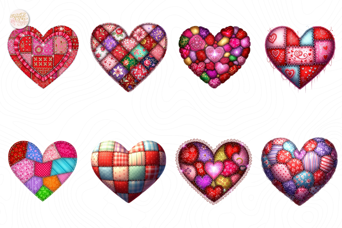 Patchwork Heart PNG Clipart Cute, an Object Illustration by KennedyStudio (Photo 2 of 5)
