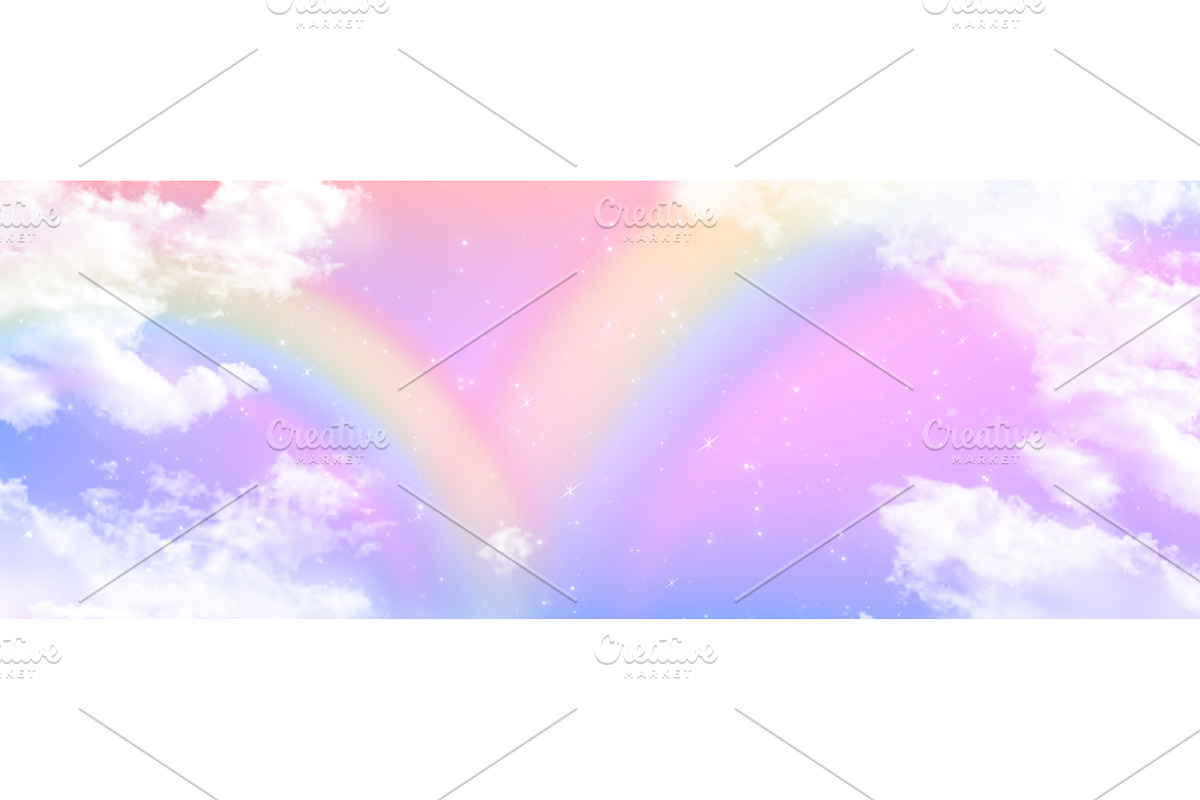 Rainbow sky unicorn dreamscape, a Texture Illustration by art PVP - market