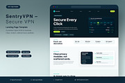 Secure VPN Landing Page Template, an UI Kit Template by Pitchlook.Studio (Thumbnail 1 of 3)