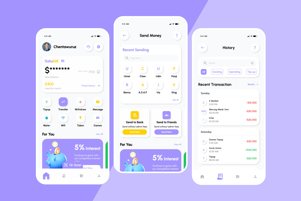 SatukliK – Digital Bank App Design, an App Template by productype1 (Photo 4 of 5)