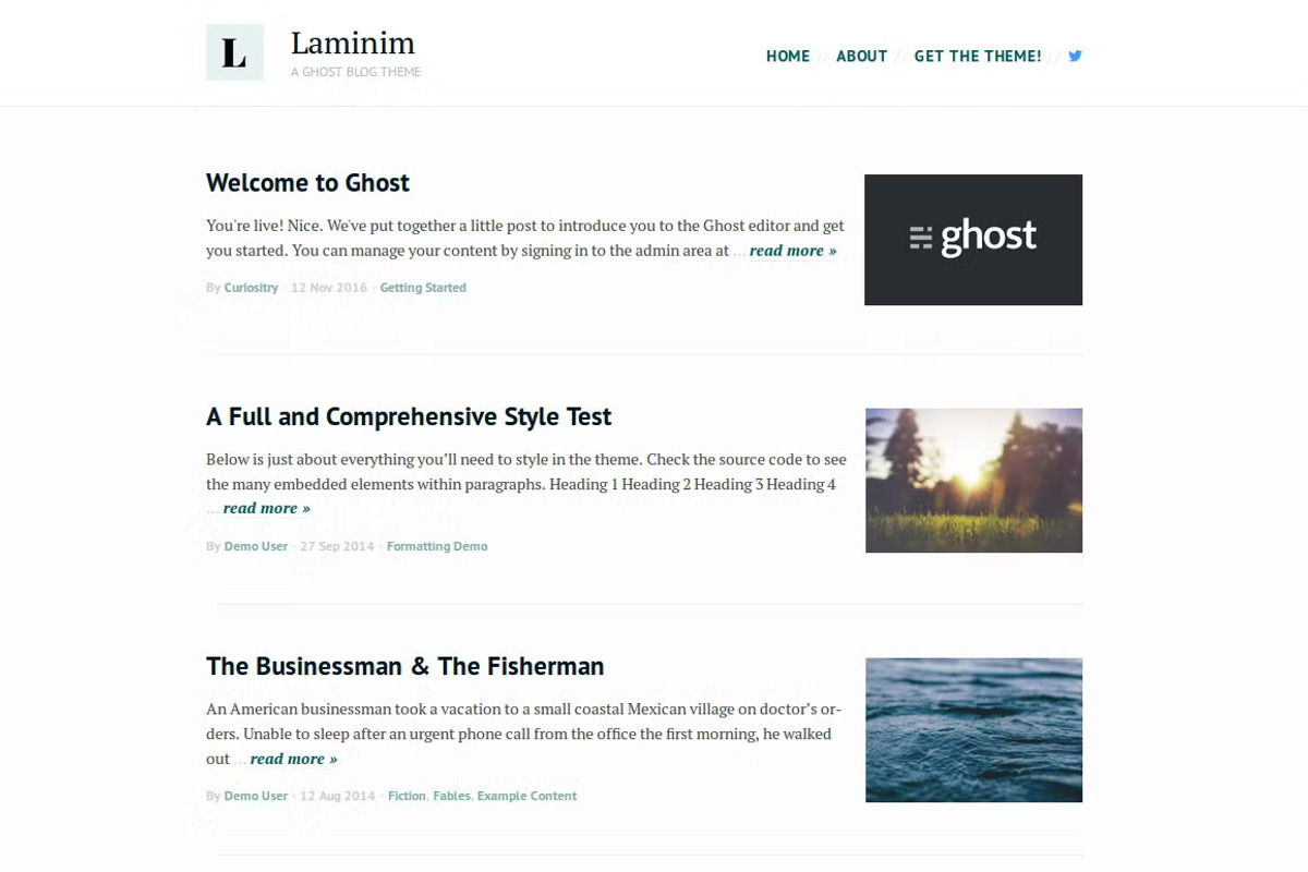 Laminim — Ghost 5 Theme for Bloggers, a Websites & App Template by Curiositry (Photo 2 of 5)