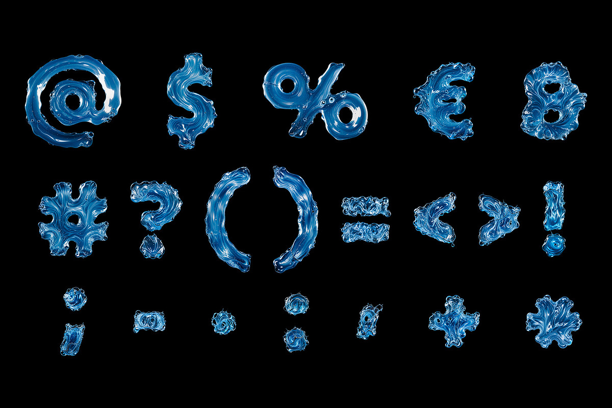 Liquid Water 3D Letters Set, an Object Graphic by Kotulsky Mockups (Photo 5 of 6)