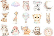 Boho Baby Watercolor Clipart, an Illustration by Designking (Thumbnail 3 of 5)