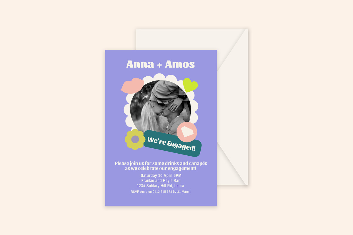Anna + Amos Engagement Invitation, a Stationery Template by Mountain Folk Creative (Photo 2 of 7)