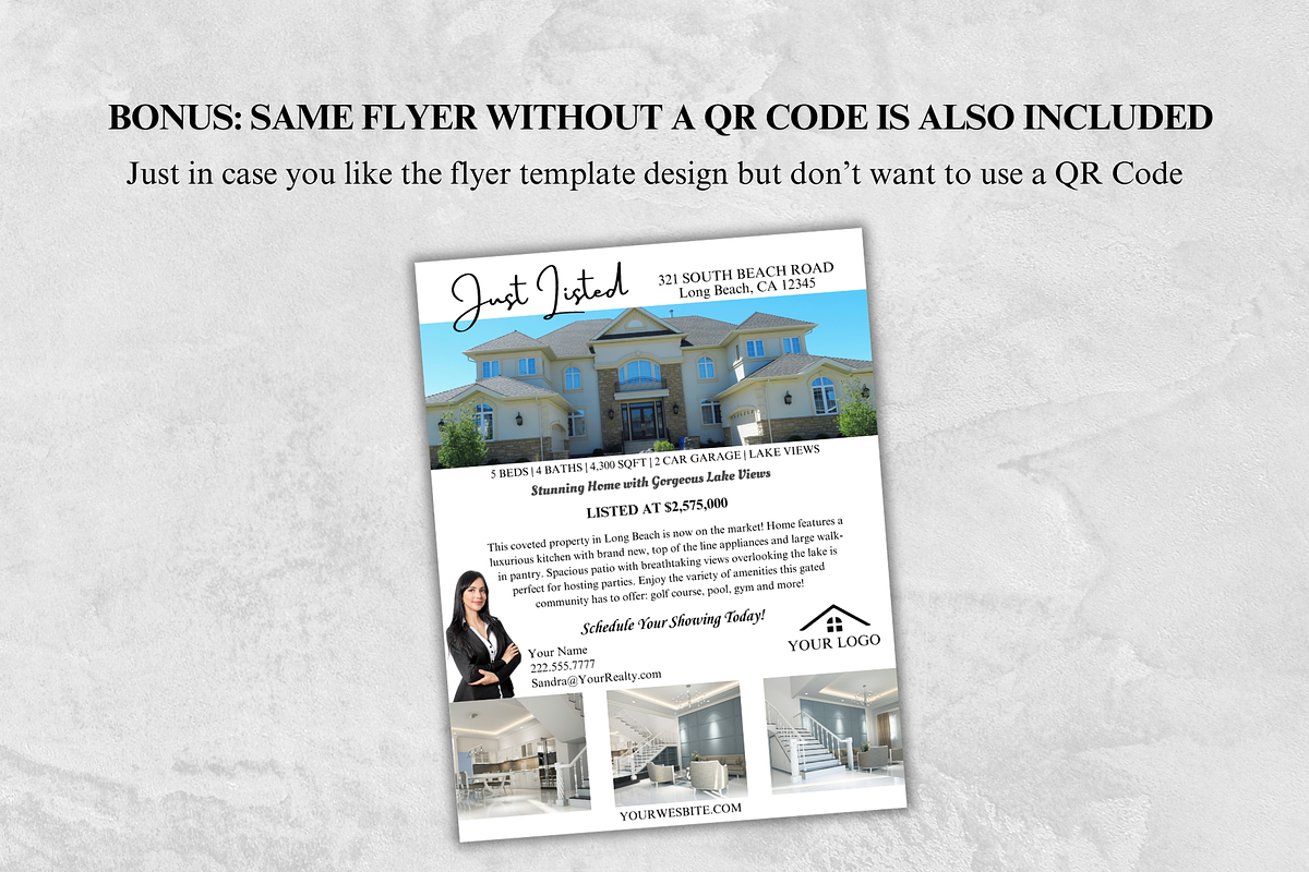 Real Estate Just Listed Flyer, a Flyer Template by GraphiqueGlow (Photo 4 of 6)
