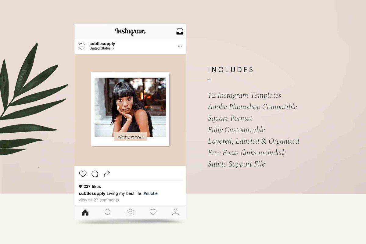 Carmen- Instagram Collection, a Social Media Template by SubtleSupply (Photo 2 of 6)