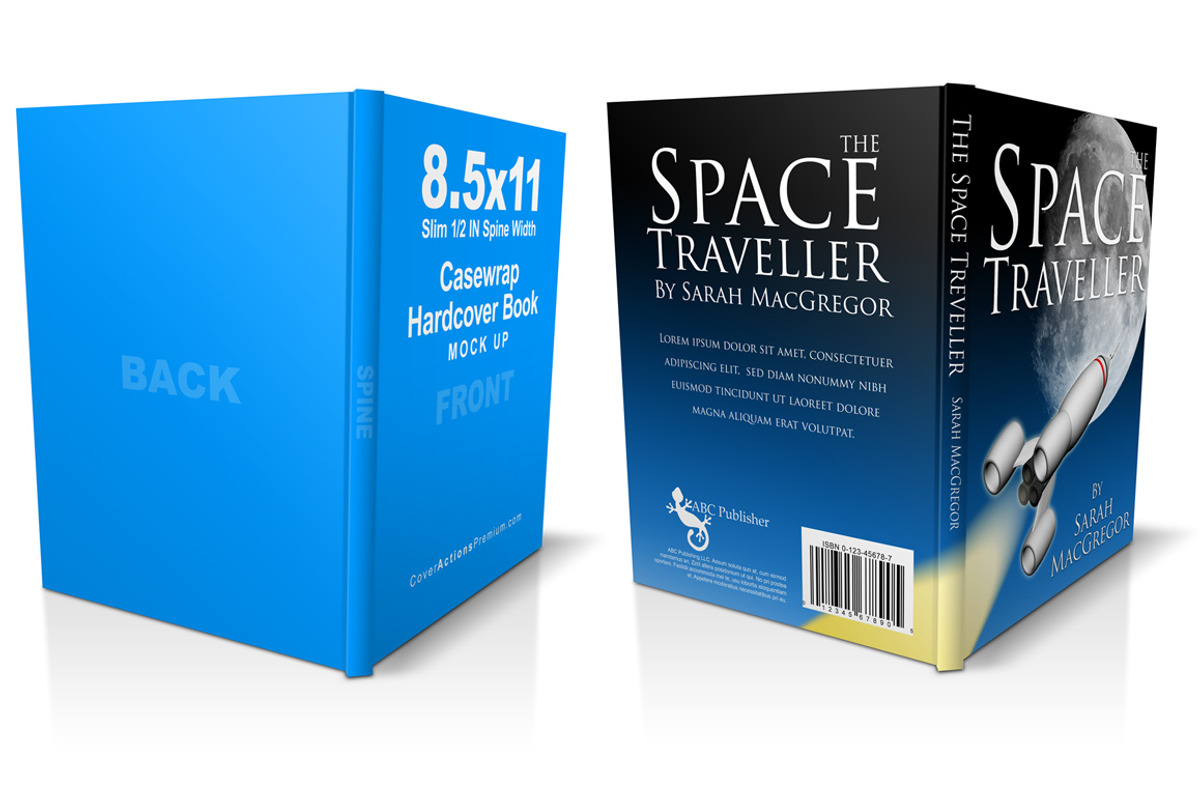 Slim Hardcover Book Mockup, a Print Template by Cover Actions Premium (Photo 2 of 2)