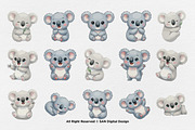15 Bundle Watercolor Cute Koala Kids, an Animal Illustration by Morspective (Thumbnail 8 of 8)