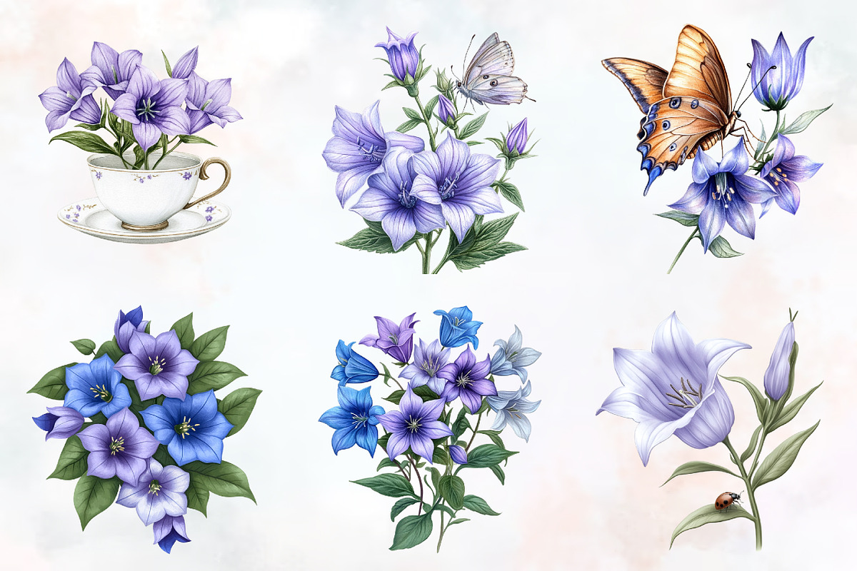 Spring Campanula Flower Clipart, an Illustration by RobertsArt (Photo 5 of 7)