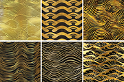 Gold Waves Seamless Patterns, a Pattern Graphic by PrintablesByFranklyn (Thumbnail 3 of 4)