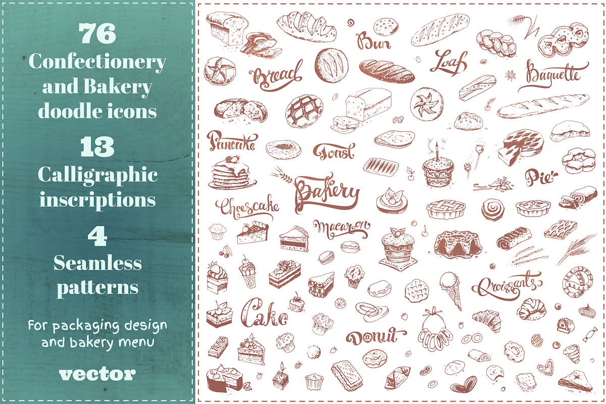 Bakery icons and calligraphy, a Food Illustration by Margo Miller (Photo 2 of 30)