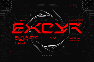 EXCYR | Futuristic Cyber Font, a Sans Serif Font by Nol 3 Studio
