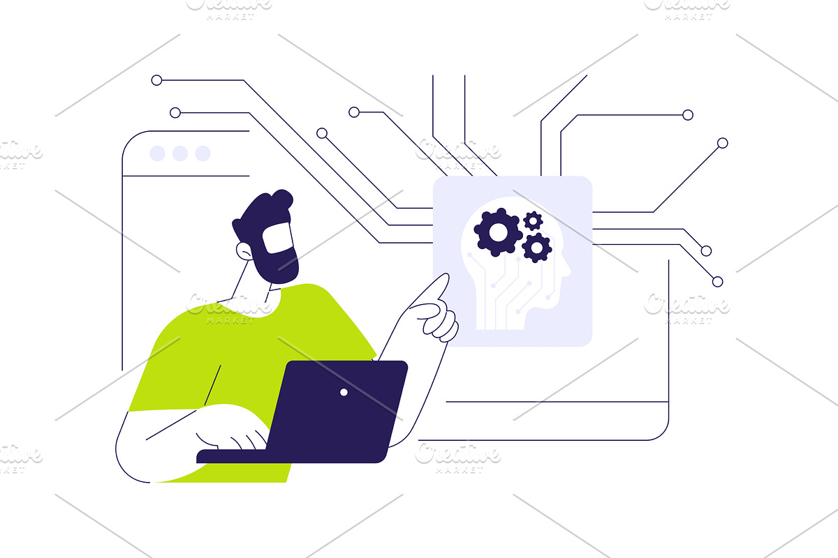 Artificial intelligence isolated, an Education Illustration by Visual Generation