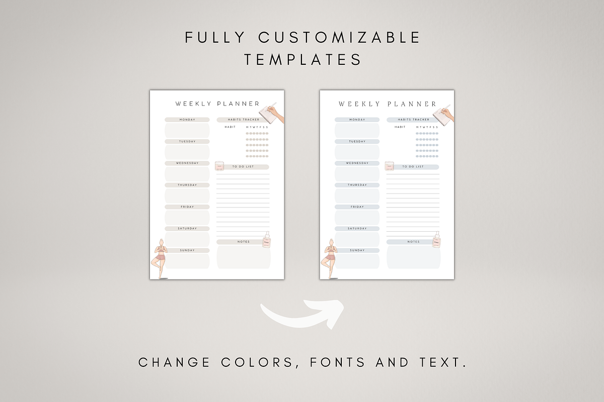 Weekly Planner Page Canva Printable, a Stationery Template by BRANDcontent