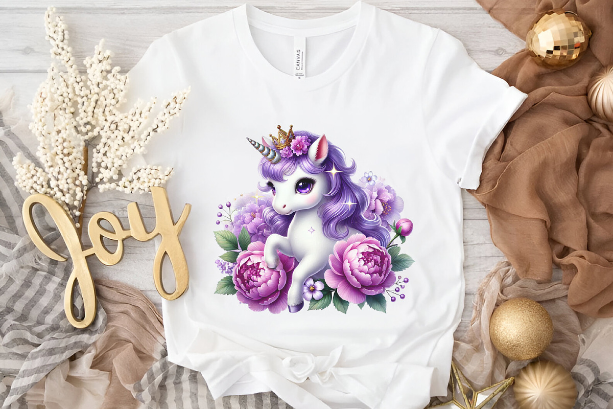 Cute Purple Unicorn Clipart, an Illustration by DreamArtGraphic (Photo 2 of 5)