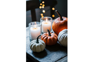 Cozy Autumn Scene With Candles