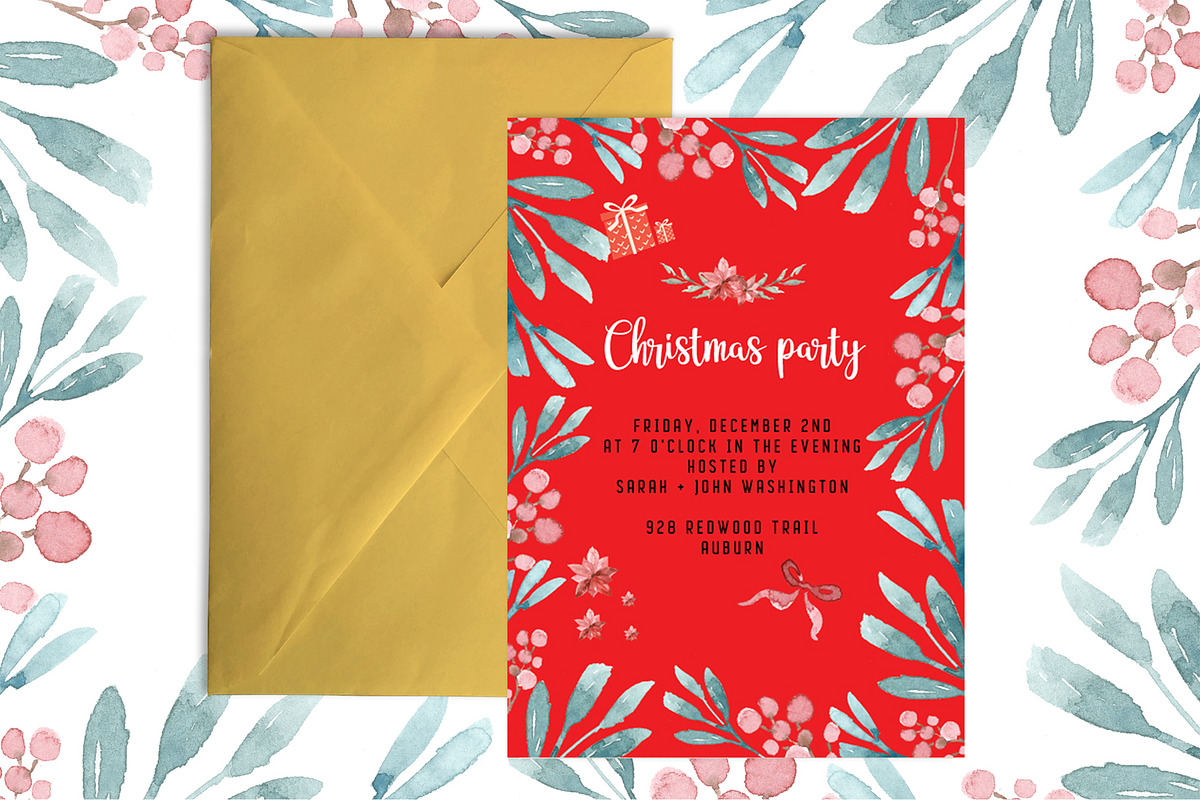 10 Christmas invitation templates, an Invitation Template by Andit themes (Photo 7 of 13)