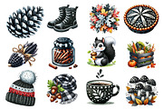 Black & White Autumn Clipart, an Illustration by Dream Creation (Thumbnail 3 of 4)