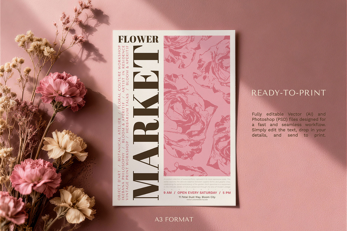 Flower Market: 23 Prints & Posters, a Poster Template by IuliiaSavko (Photo 9 of 12)