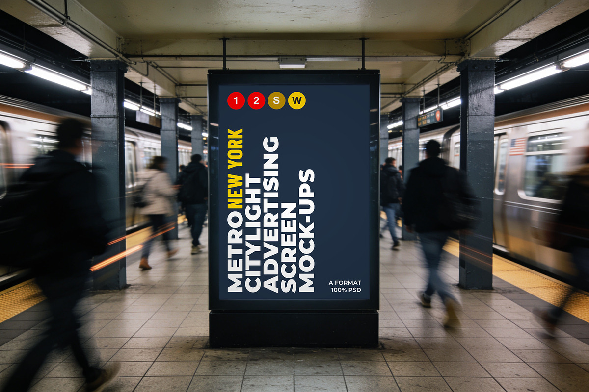 New York Metro Ad Screen Mock-Up 2, an Advertising Mockup by Graphic Shelter (Photo 8 of 8)