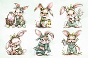 Watercolor Cute Rabbit Png Clipart, an Illustration by Creative Art (Thumbnail 7 of 7)