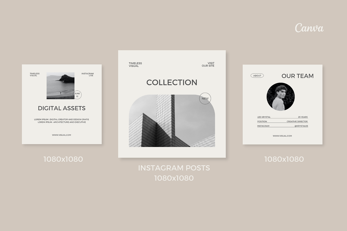 Black Minimalist Canva Template, a Social Media Template by Moodwave Studio (Photo 7 of 9)