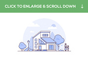 Set of line design cottage houses, an Illustration by Boyko Pictures (Thumbnail 8 of 8)