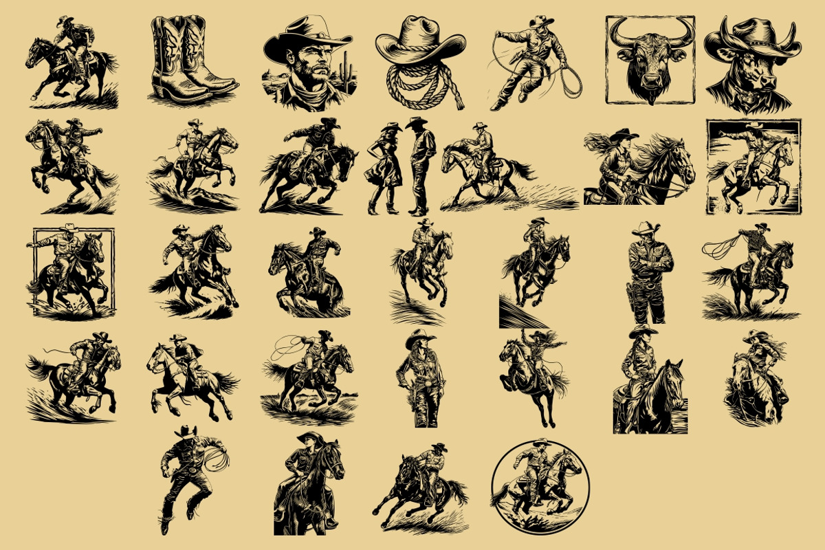 Western Cowboy and Cowgirl, an Illustration by Nocturnal Wolf (Photo 15 of 16)